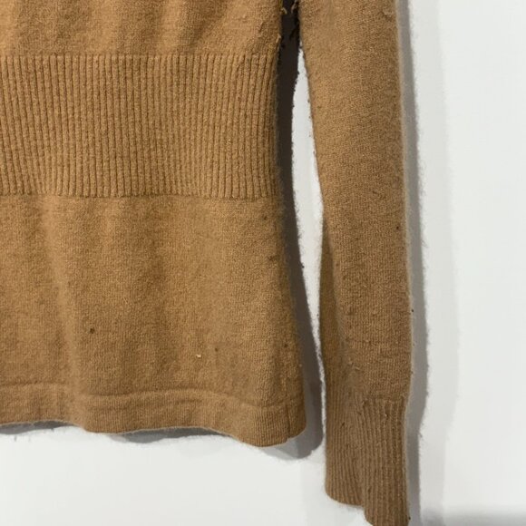 3/$20, Deane & White Camel V-Neck Angora Rabbit Hair Cardigan for Women - Picture 4 of 9